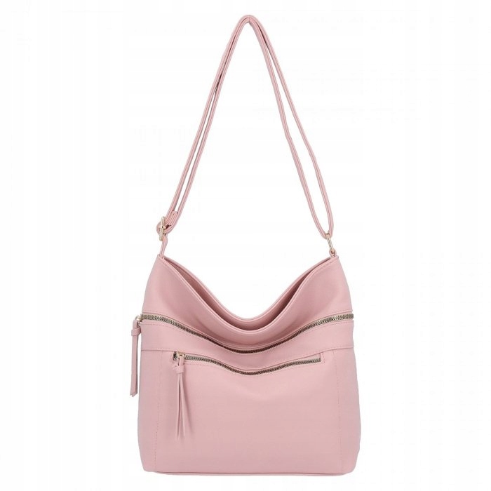 Herisson - torebka worek dwa zamki skóra ekologiczna pudrowy róż 1052L2083