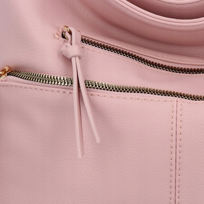 Herisson - torebka worek zamek skóra ekologiczna różowy 1052L2080