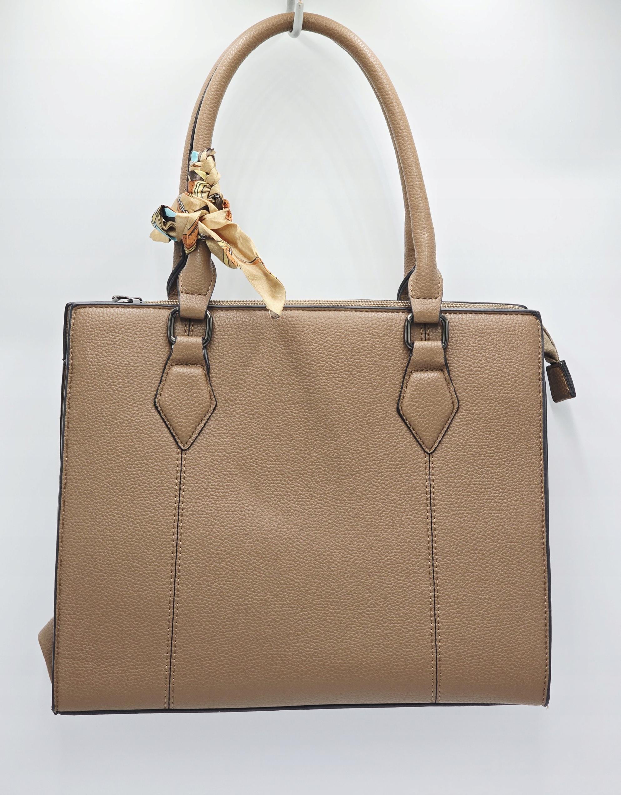 Erick Style - torebka shopper skóra ekologiczna brązowy taupe D3659