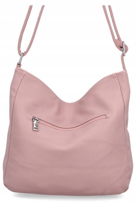 Herisson - torebka worek zamek skóra ekologiczna pudrowy róż 1052L2086