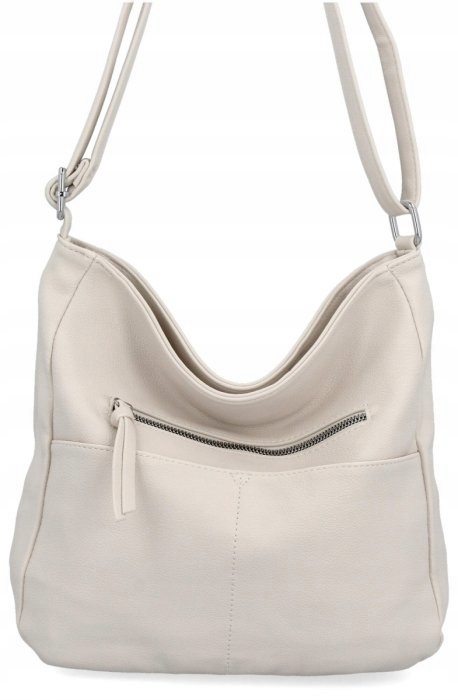 Herisson - torebka worek zamek skóra ekologiczna beżowy 1052L2086