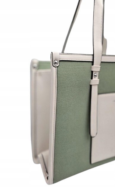 Gallantry Paris - torebka skóra ekologiczna płótno kremowo-zielona R-1645