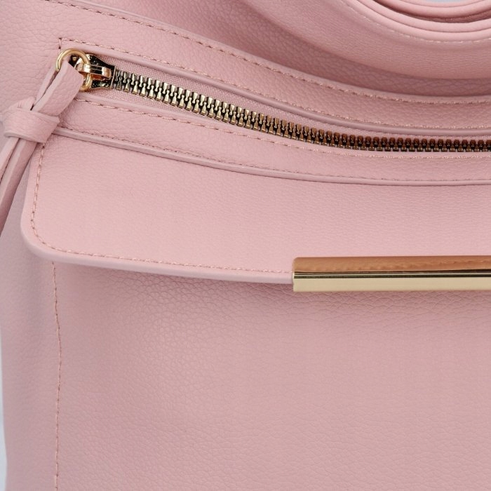 Herisson - torebka worek kieszonka na zamek pudrowy róż 1052L2092