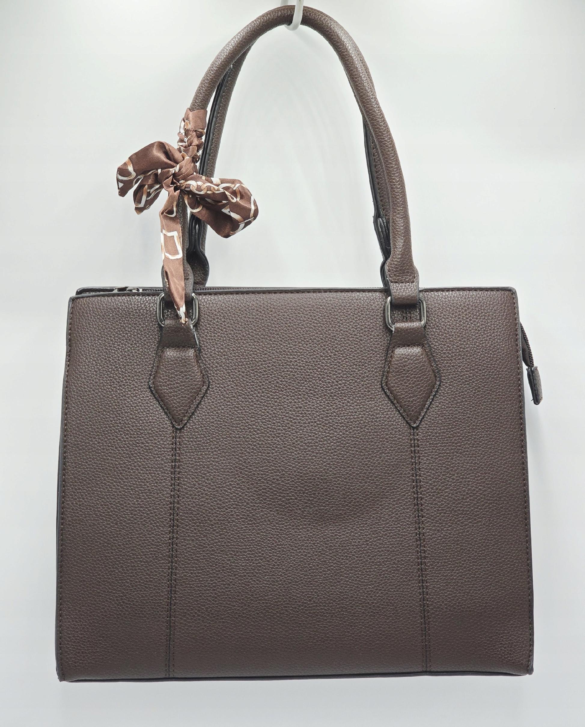 Erick Style - torebka shopper skóra ekologiczna brązowy czekolada D3659