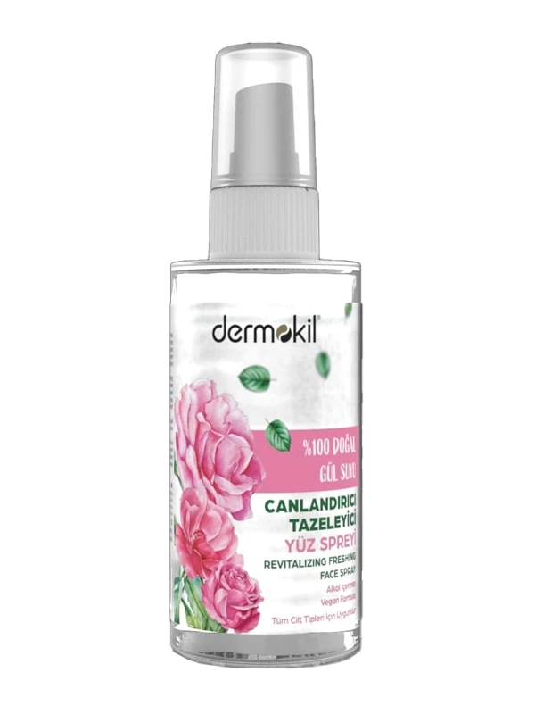 Dermokil - naturalny odświeżający spray do twarzy z 100% wodą różaną 50 ml