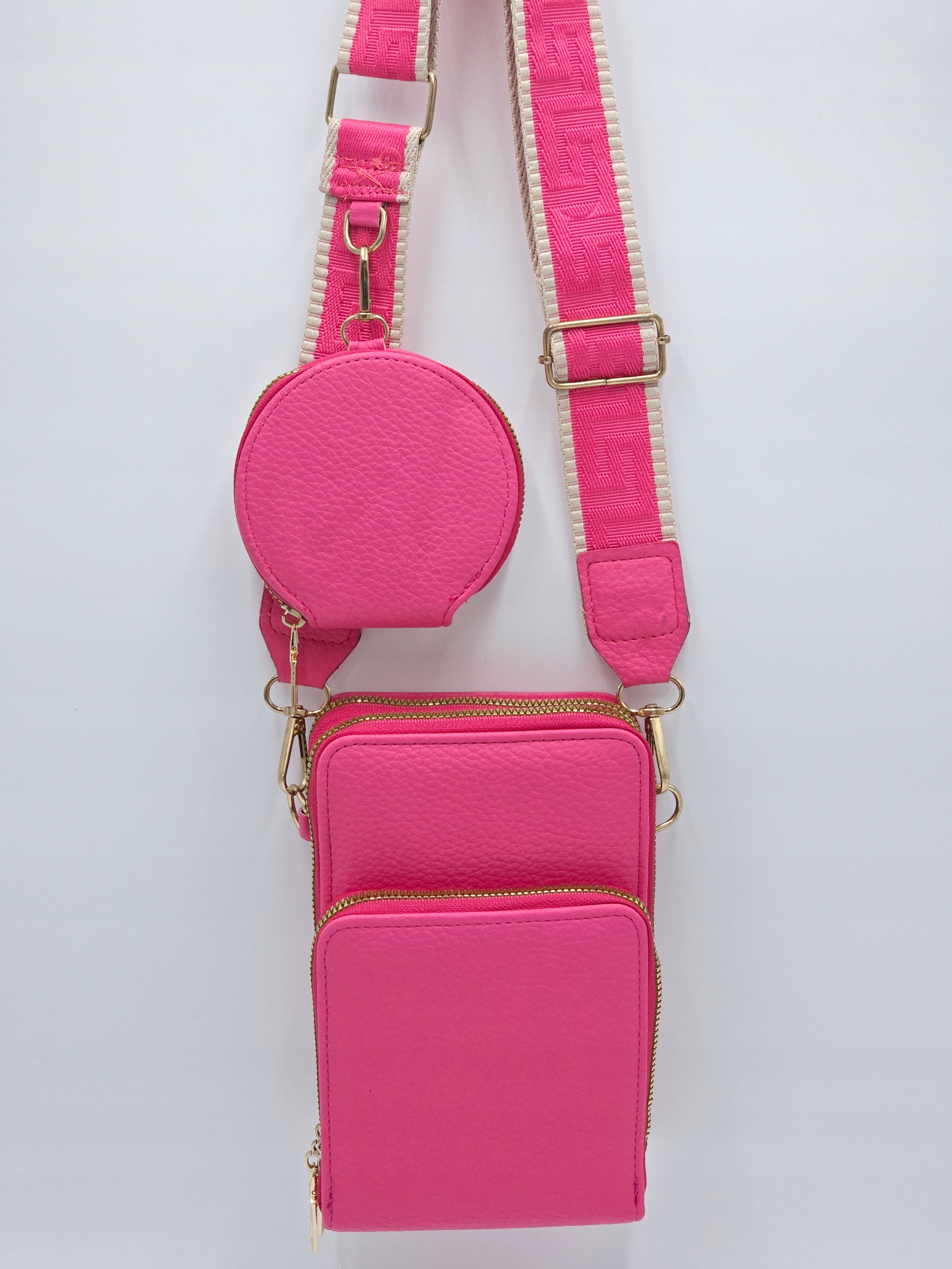 Victoria J. - torebka rowerówka portfel portfelik pasek BOHO fuksja HD470