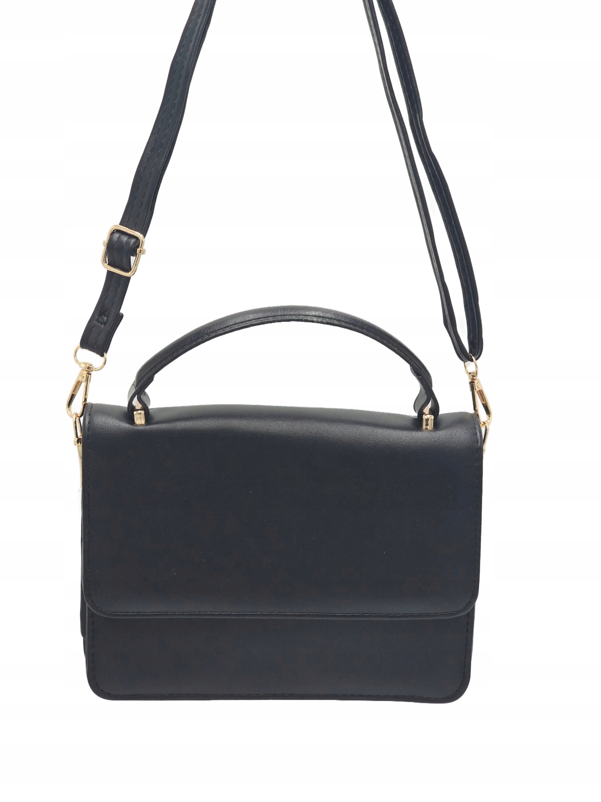 Elegancka torebka listonoszka skóra ekologiczna czarny 5006