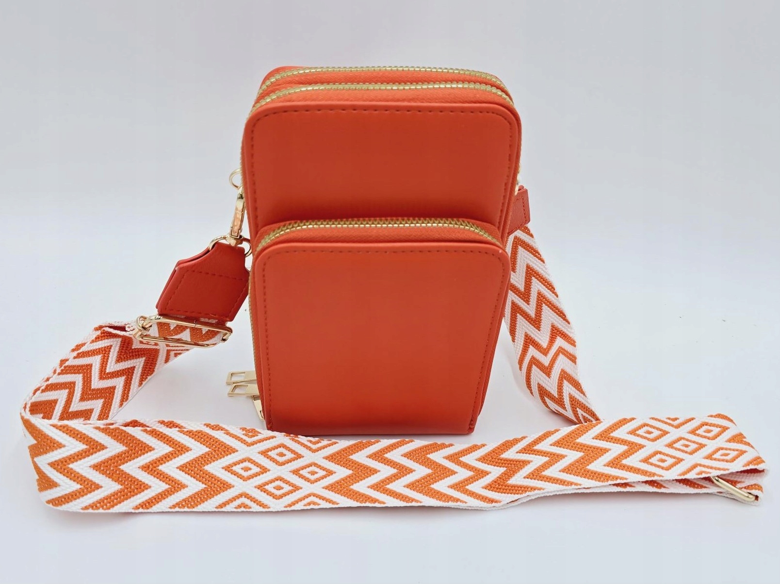 Sara Moda - torebka rowerówka portfel etui na telefon pomarańczowy mat 327