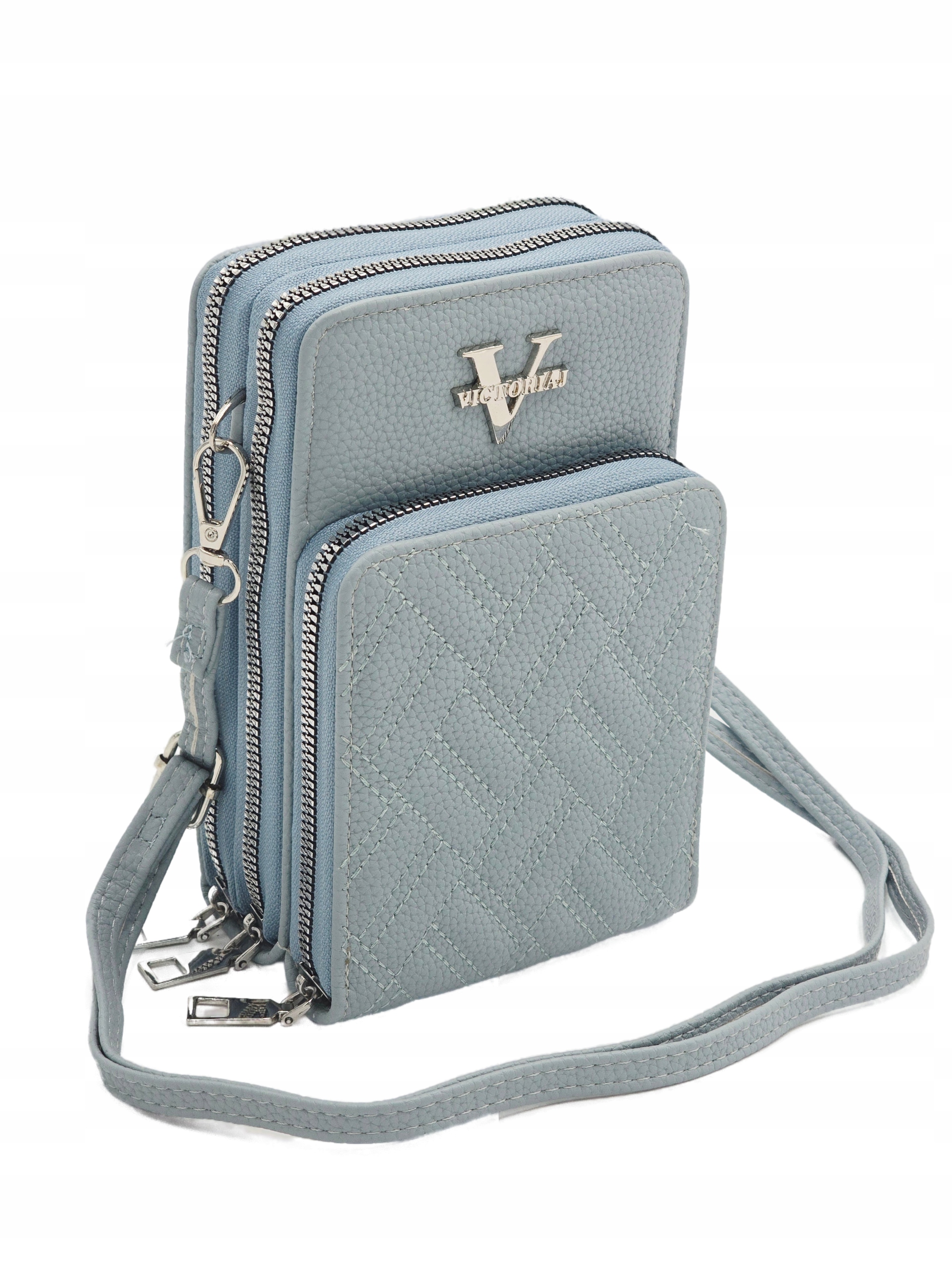 Victoria J. - torebka rowerówka etui na telefon przeszycia niebieski VJ2006