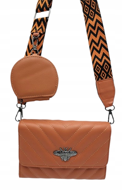 Victoria J. - torebka przeszycia pszczoła pasek BOHO pomarańczowy VJ-942