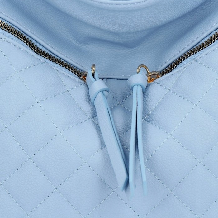 Herisson torebka worek zamek skóra ekologiczna pikowana błękitny 1052L2091