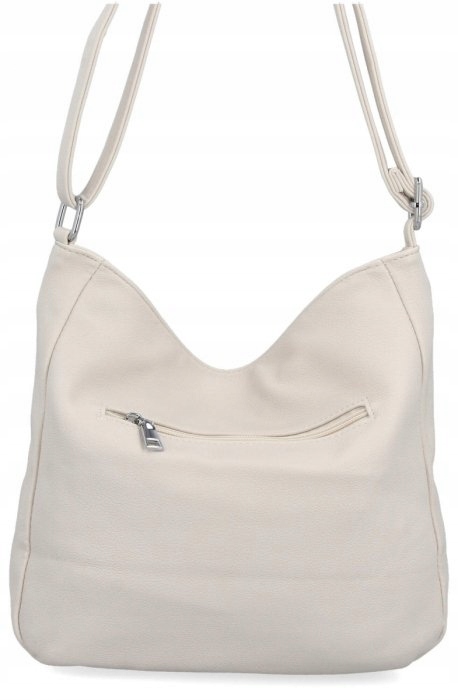 Herisson - torebka worek zamek skóra ekologiczna beżowy 1052L2086