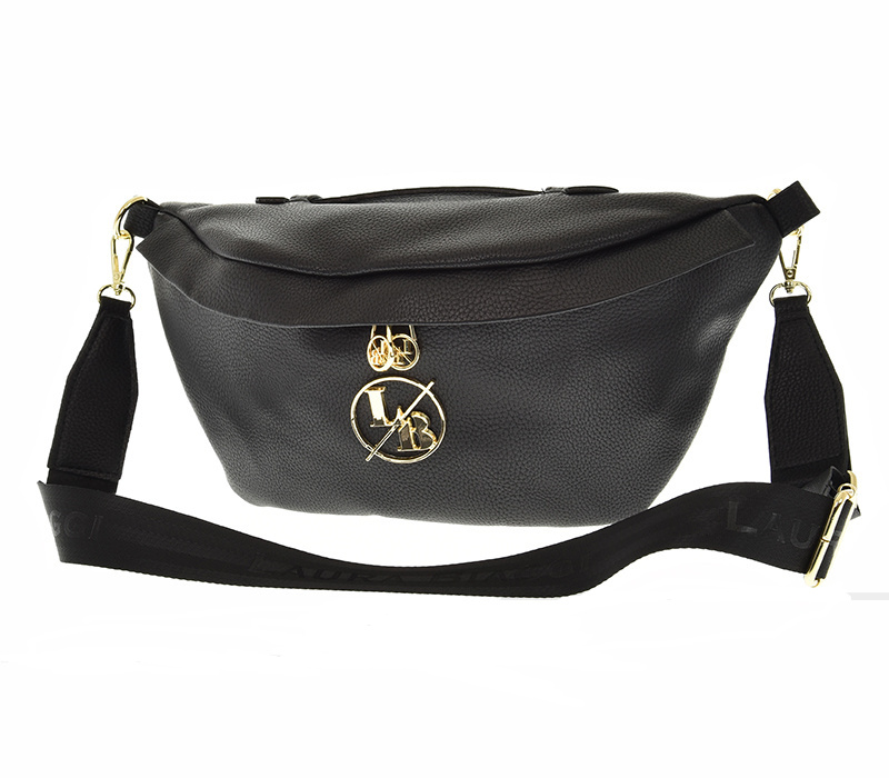 Laura Biaggi – nerka saszetka maxi groszek czarny mat JS182