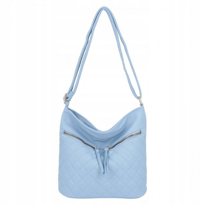 Herisson torebka worek zamek skóra ekologiczna pikowana błękitny 1052L2091