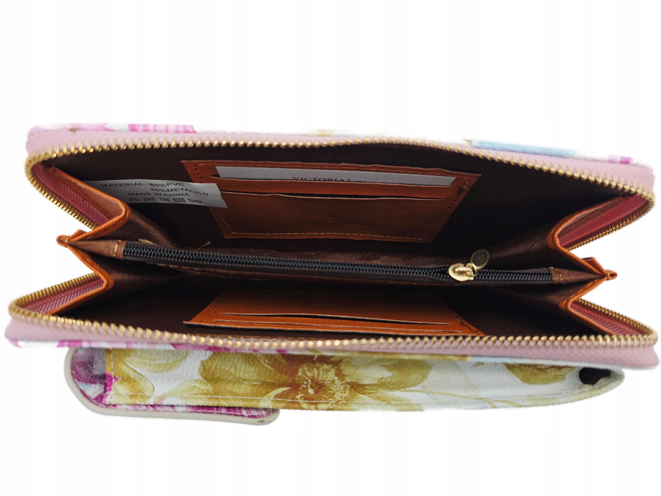 Torebka listonoszka portfel kwiaty wielokolorowy zielony AB0140