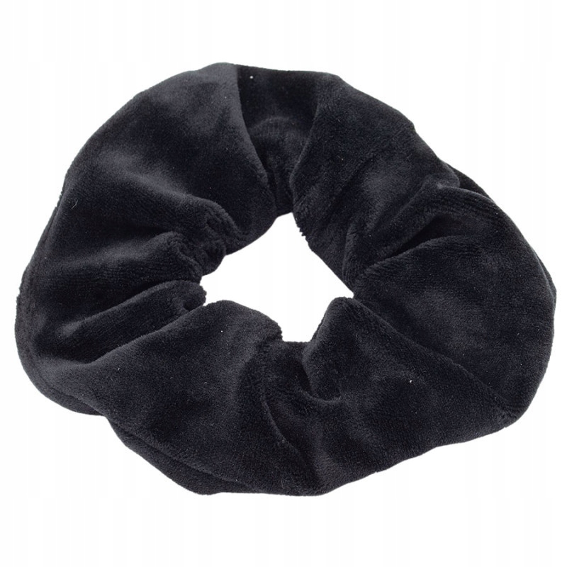 Gumka do włosów scrunchies welur czarna