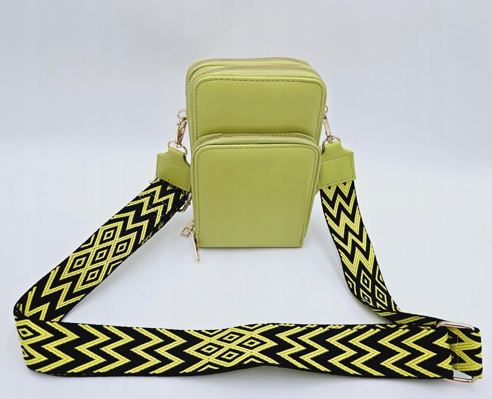 Sara Moda - torebka rowerówka portfel etui na telefon zielony limonka 327