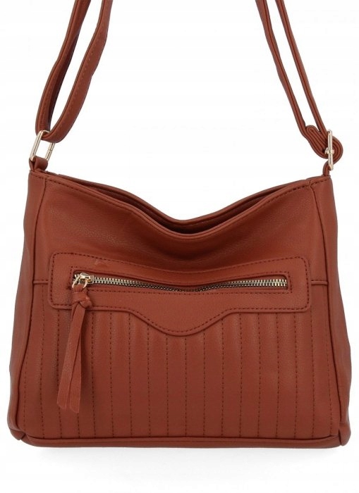 Herisson - torebka worek zamek przeszycia brązowy 1052L2089