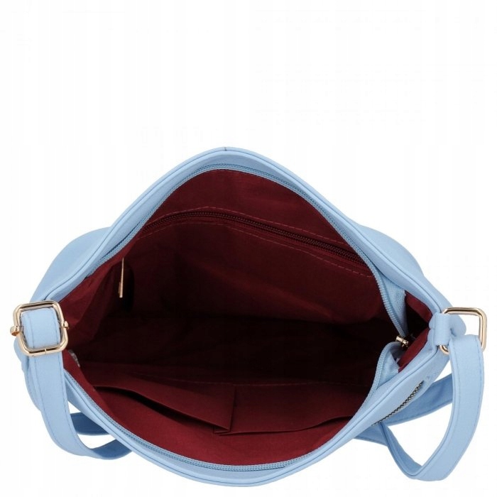 Herisson torebka worek zamek skóra ekologiczna pikowana błękitny 1052L2091