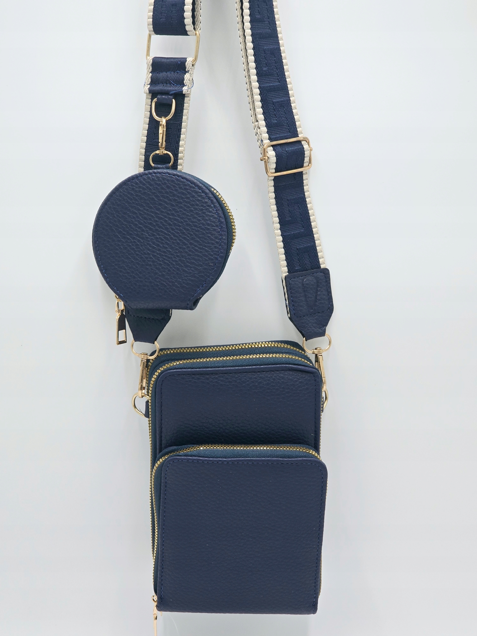 Victoria J - torebka rowerówka portfel portfelik pasek granatowy BOHO HD470