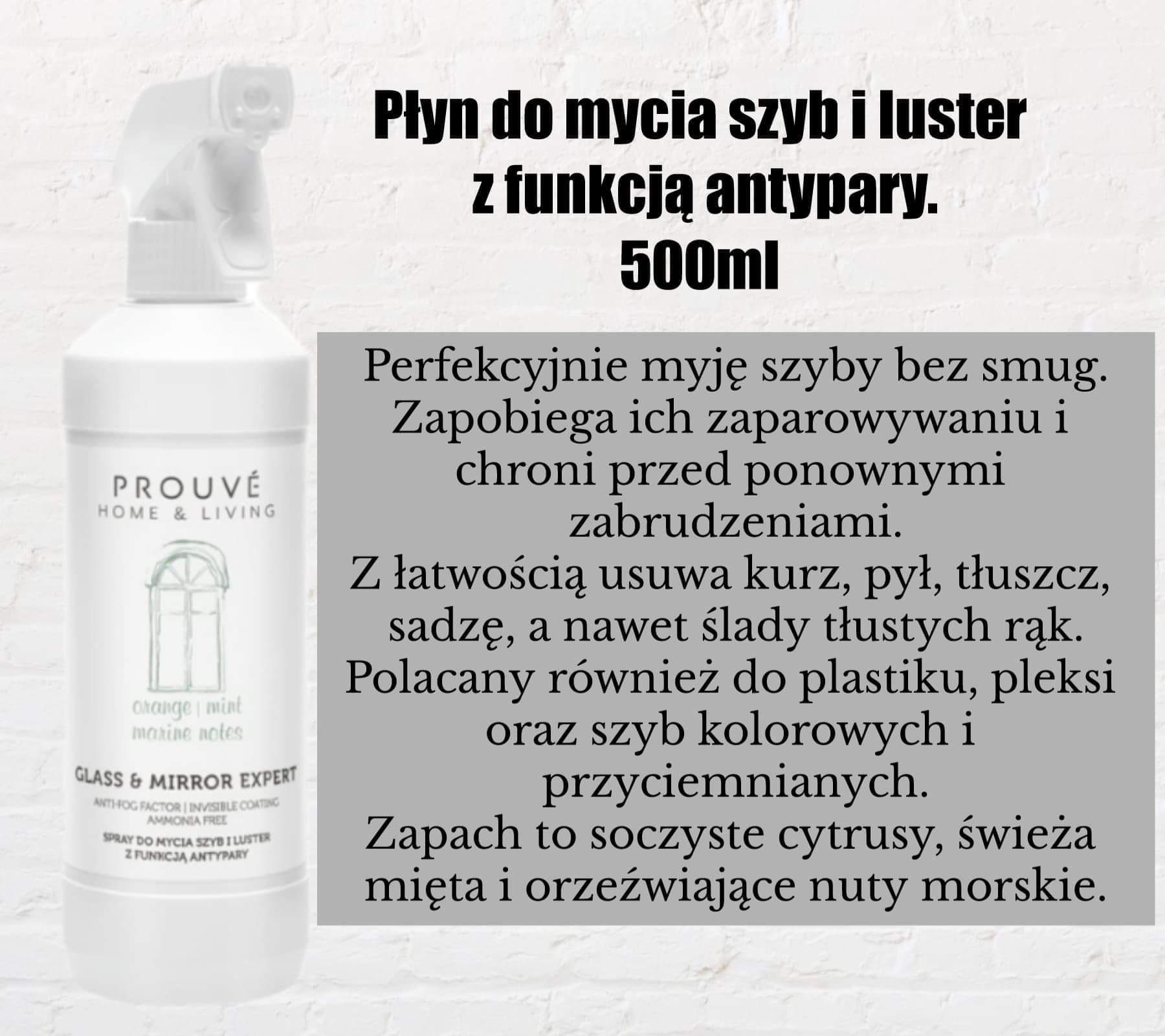 Prouve – spray do mycia szyb z funkcją antypary