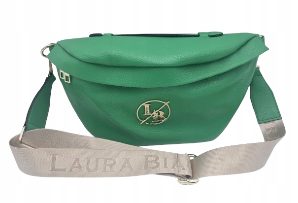 Laura Biaggi - torebka nerka saszetka zielony groszek mat maxi JS182