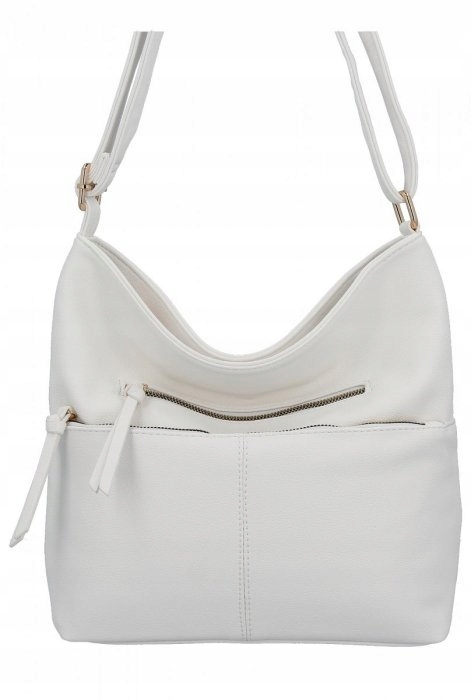 Herisson - torebka worek zamek skóra ekologiczna biały 1052L2080