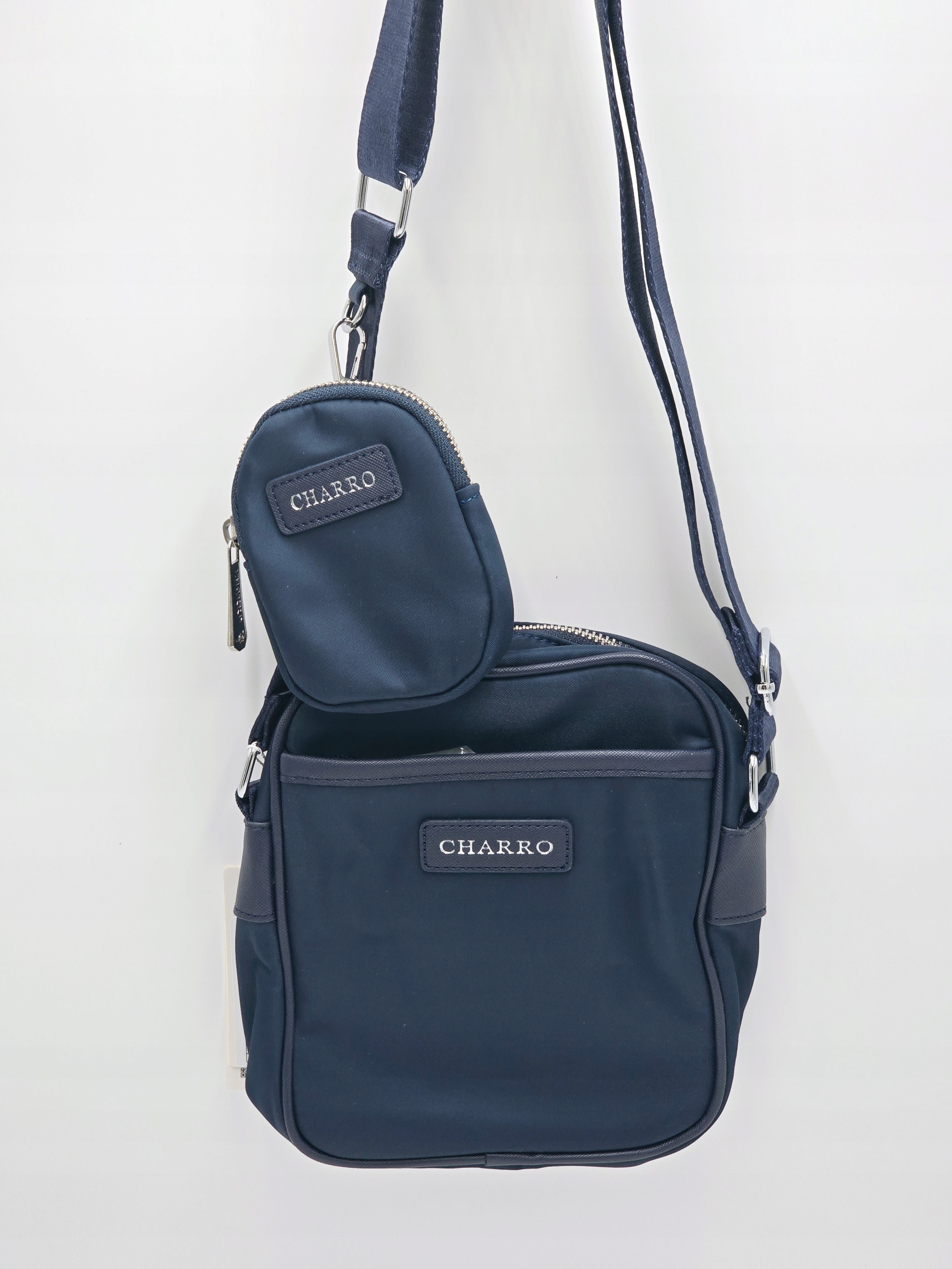 Charro - torebka listonoszka z portfelikiem PVC granatowy CH8065-19