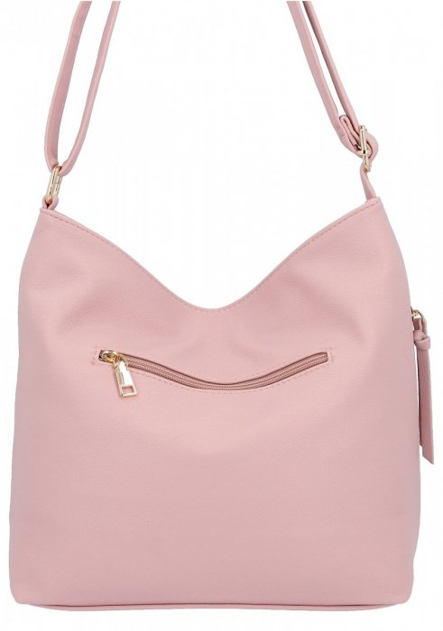 Herisson - torebka worek dwa zamki skóra ekologiczna pudrowy róż 1052L2083