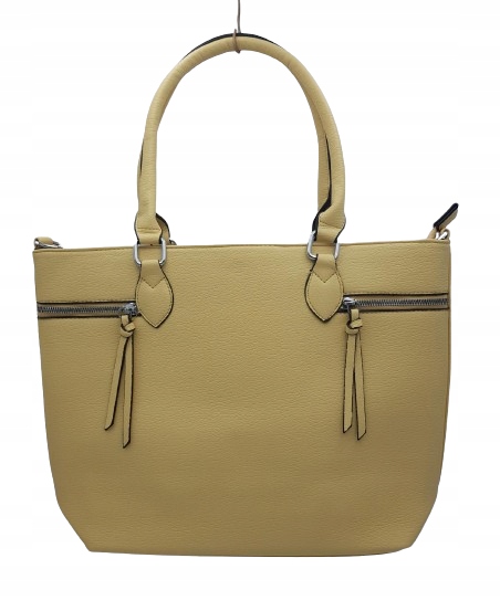 Erick Style - duża klasyczna torebka shopper żółta A0826