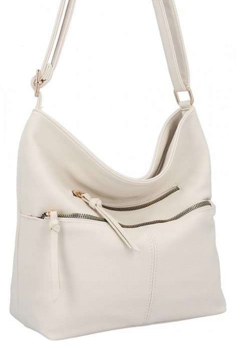 Herisson - torebka worek zamek skóra ekologiczna jasny beżowy 1052L2080