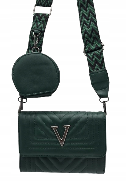 Victoria J. - torebka listonoszka przeszycia pasek BOHO zielony VJ-944