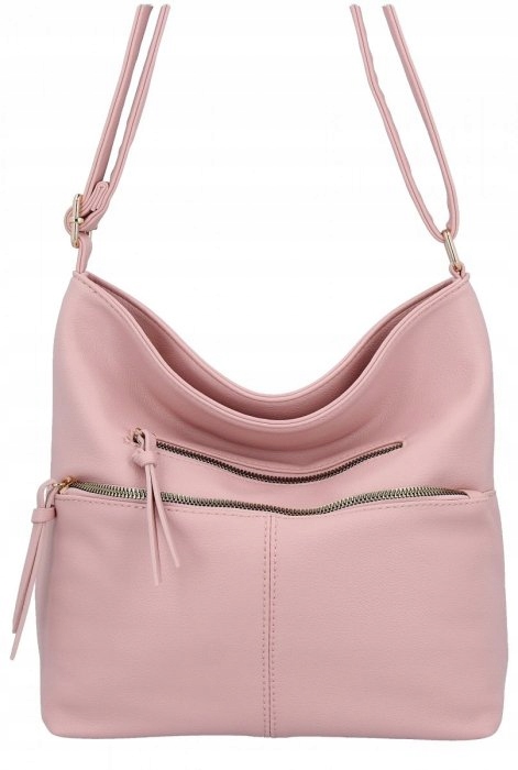 Herisson - torebka worek zamek skóra ekologiczna różowy 1052L2080