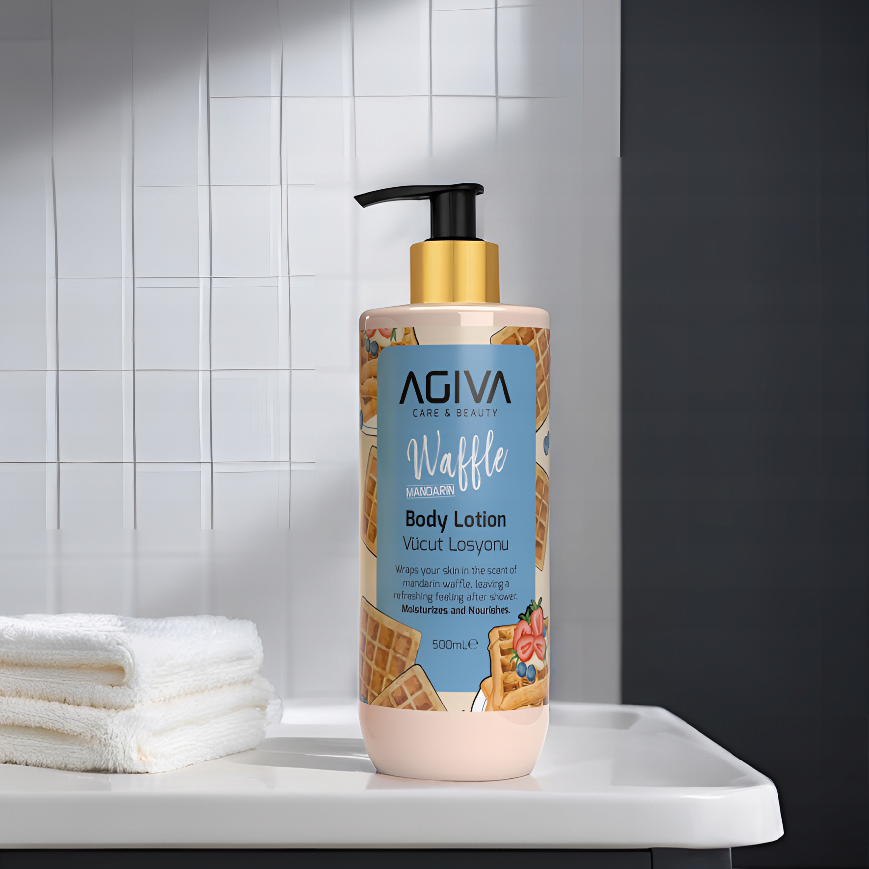 Agiva - balsam do ciała Waffle Mandarin Gofry z mandarynką 500ml