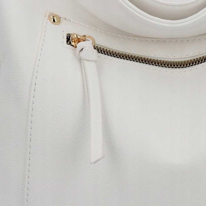 Herisson - torebka worek zamek skóra ekologiczna biały 1052L2087