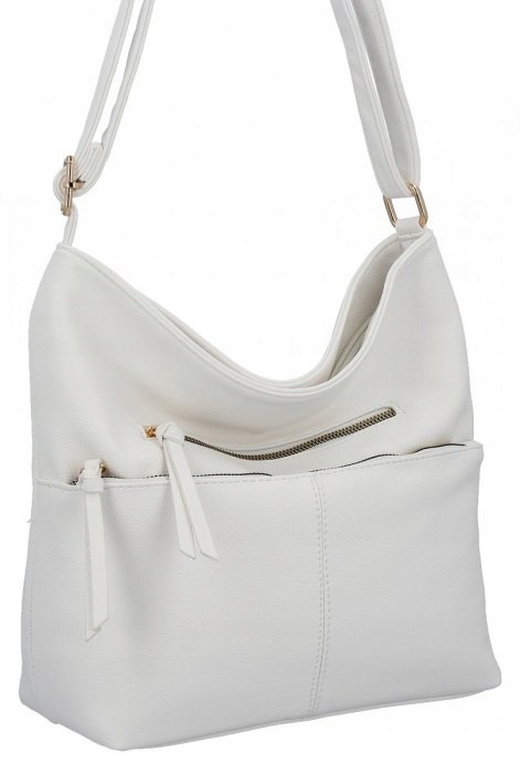 Herisson - torebka worek zamek skóra ekologiczna biały 1052L2080