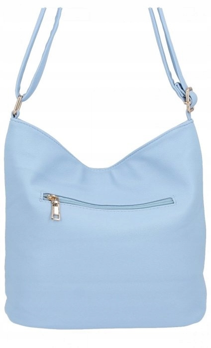 Herisson torebka worek zamek skóra ekologiczna pikowana błękitny 1052L2091