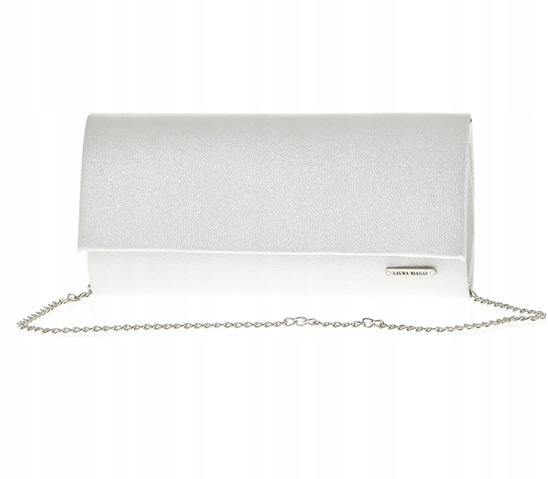 Laura Biaggi - elegancka torebka wizytowa łańcuszeksrebrny błysk JP115