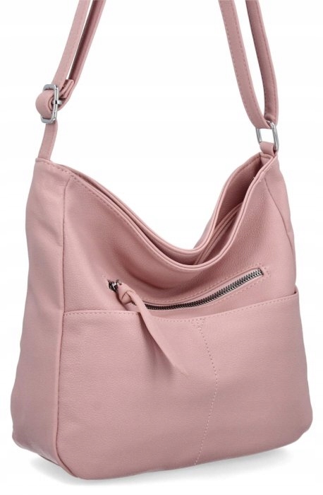 Herisson - torebka worek zamek skóra ekologiczna pudrowy róż 1052L2086