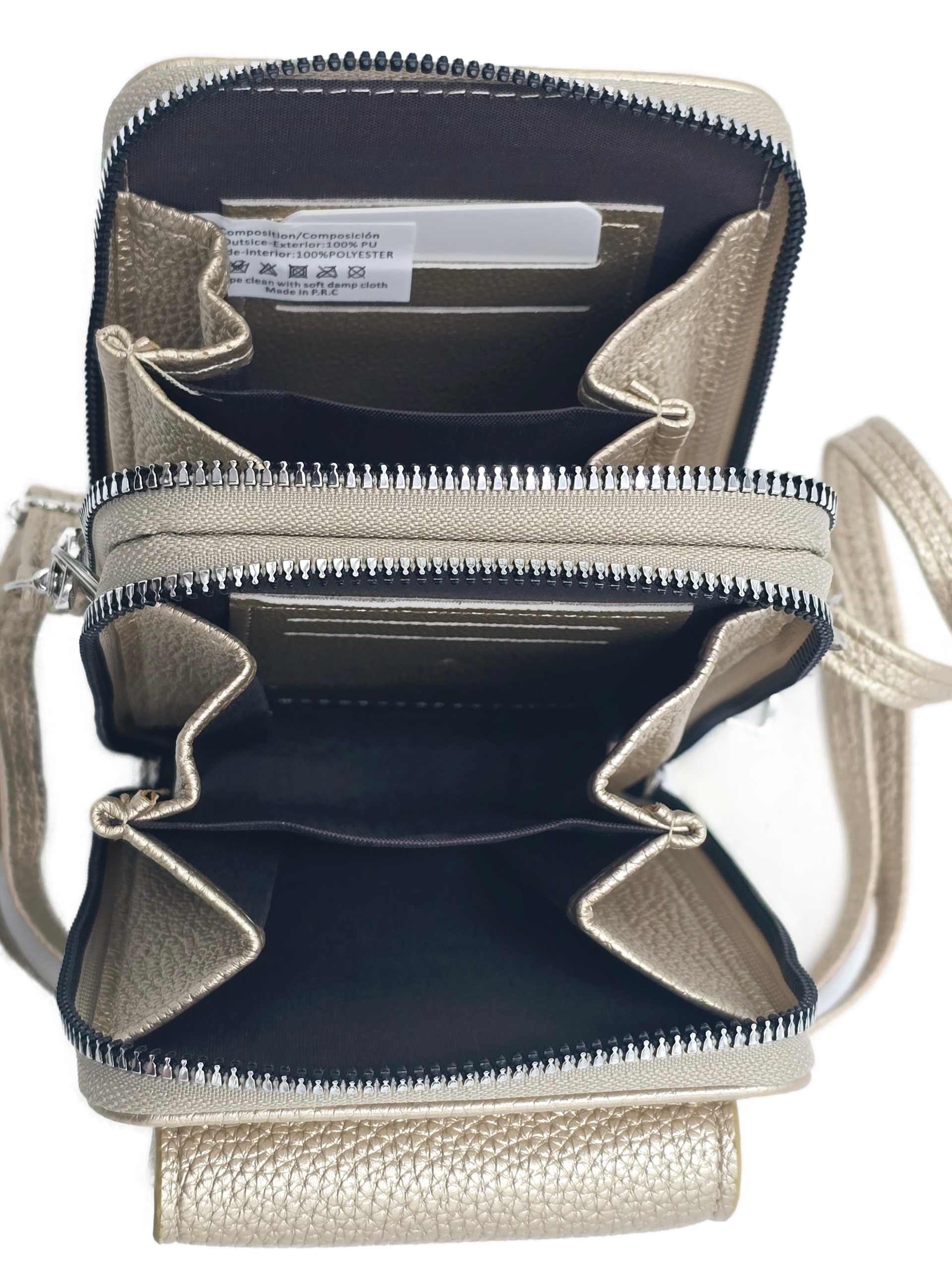 Victoria J. - torebka rowerówka portfel etui na telefon srebrny VJ2008