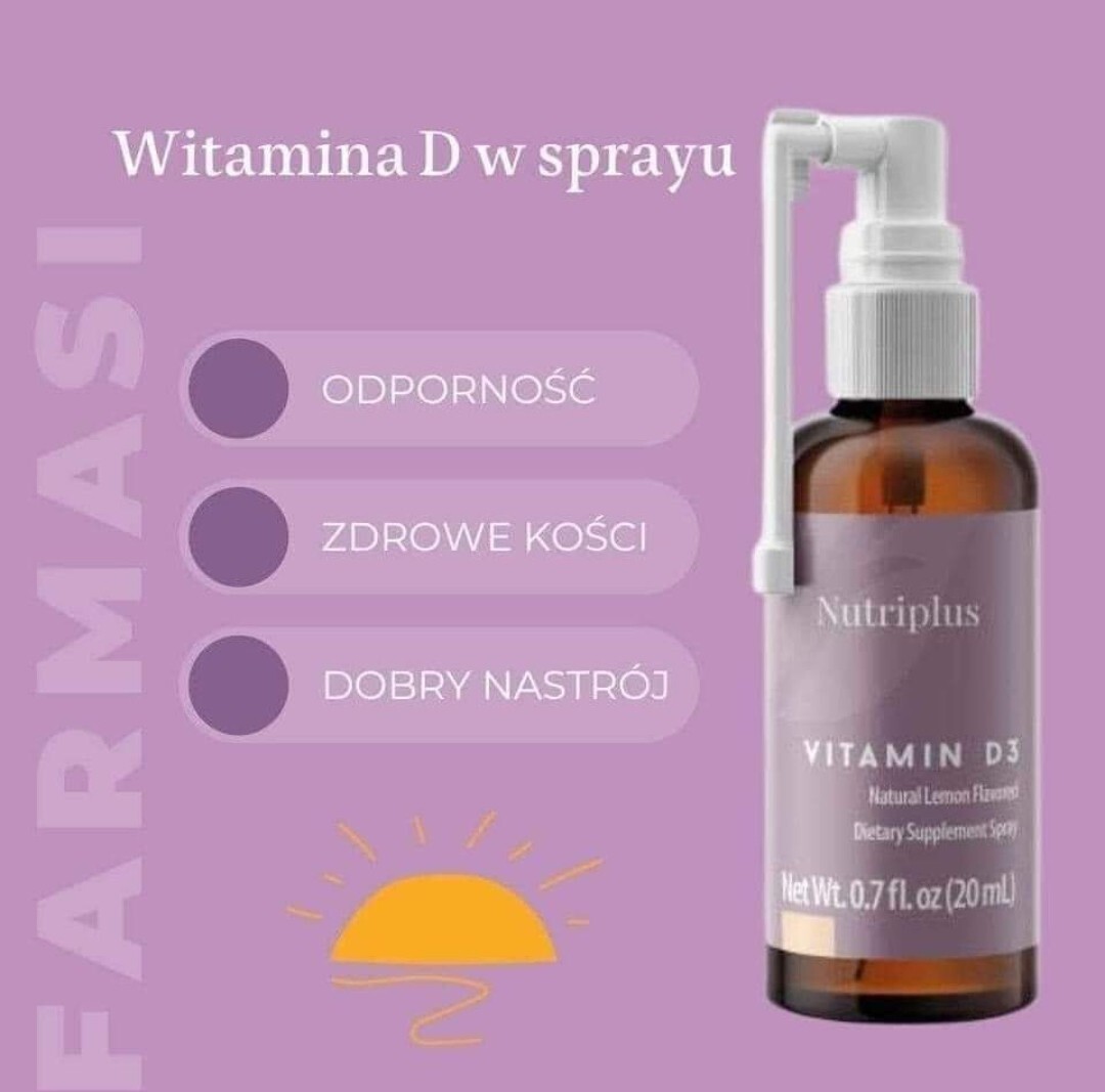 Farmasi - witamina D3 Nutriplus w sprayu o smaku cytrynowym 20ml