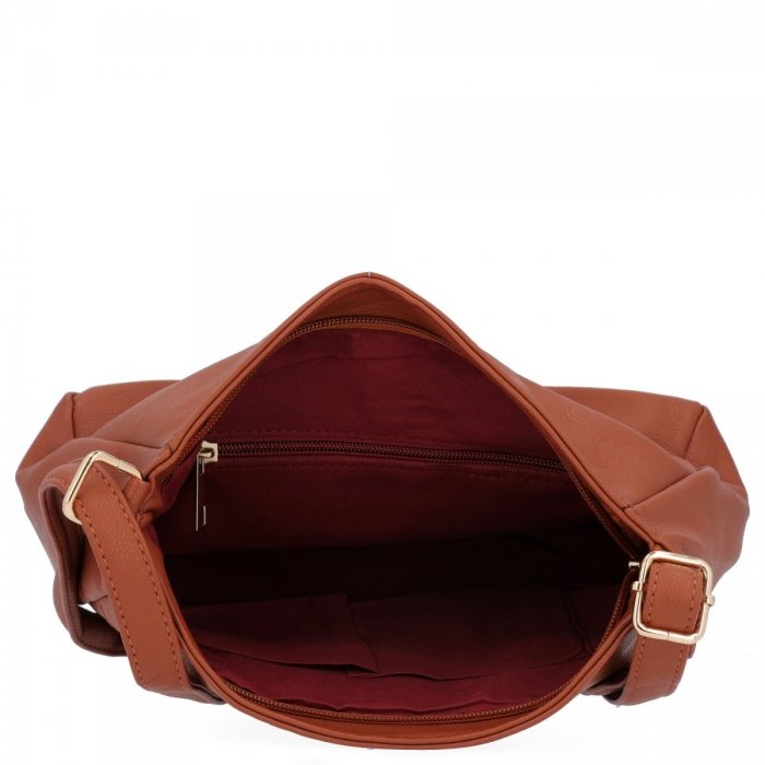 Herisson - torebka worek zamek przeszycia brązowy 1052L2089