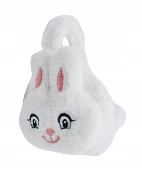 Mięciutkie pluszowe nauszniki Zajączek białe