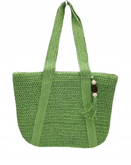 Maxfly - modna pleciona torebka chwost zielony L0105