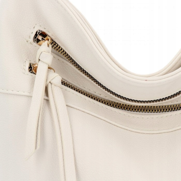 Herisson - torebka worek dwa zamki skóra ekologiczna beżowy 1052L2073