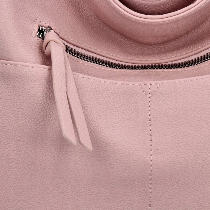 Herisson - torebka worek zamek skóra ekologiczna pudrowy róż 1052L2086