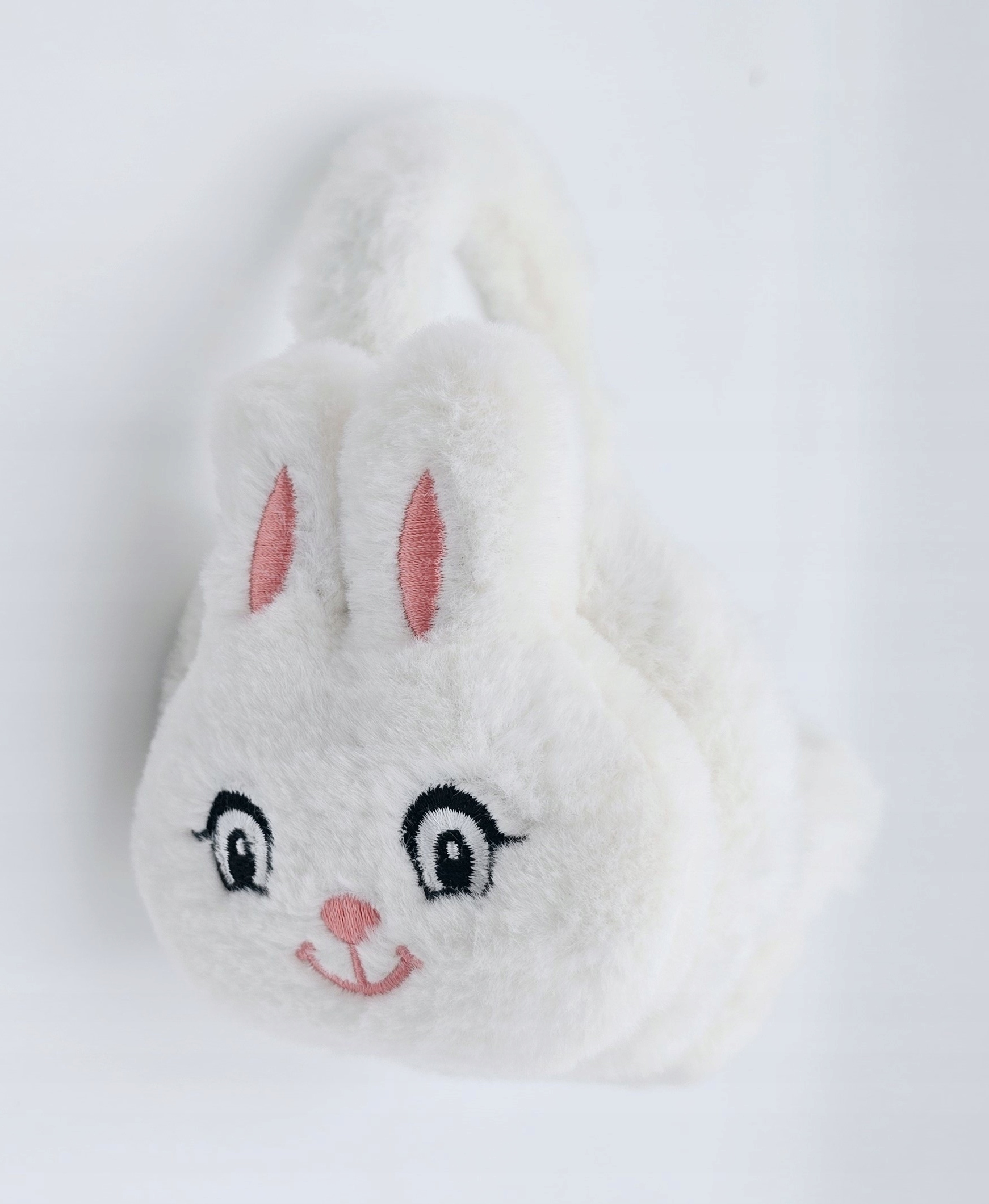 Mięciutkie pluszowe nauszniki Zajączek białe