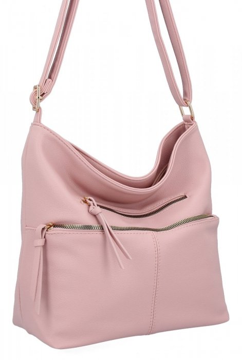 Herisson - torebka worek zamek skóra ekologiczna różowy 1052L2080