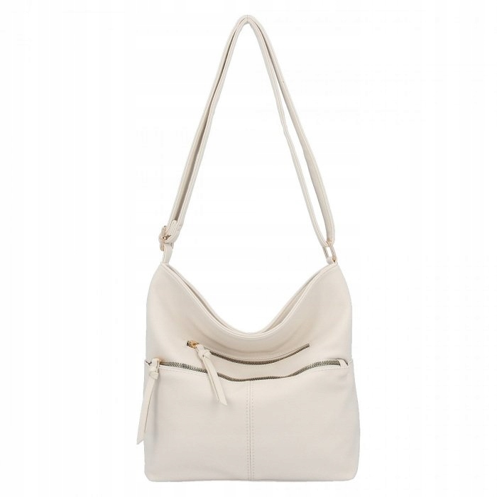 Herisson - torebka worek zamek skóra ekologiczna jasny beżowy 1052L2080