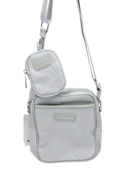 Charro - torebka listonoszka z portfelikiem PVC jasny szary CH8065-19